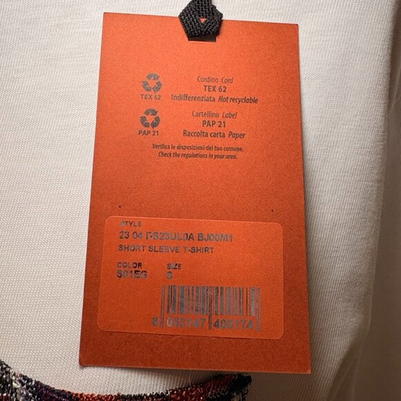 Missoni Crew Neck Short Sleeve Tshirt, Sz S, NWT - Picture 5 of 5